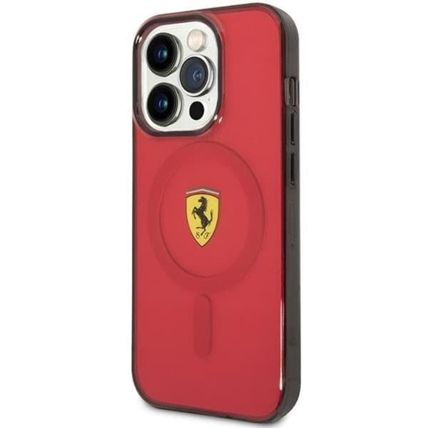 Ferrari Mobilskal till iPhone 14 Pro Magsafe Translucent - Röd Röd