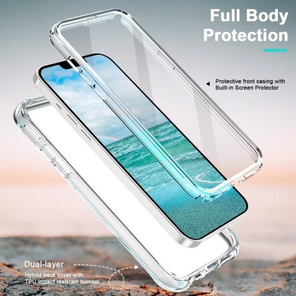 iPhone 14 Plus Cover 360 Marmor - Mørkeblå
