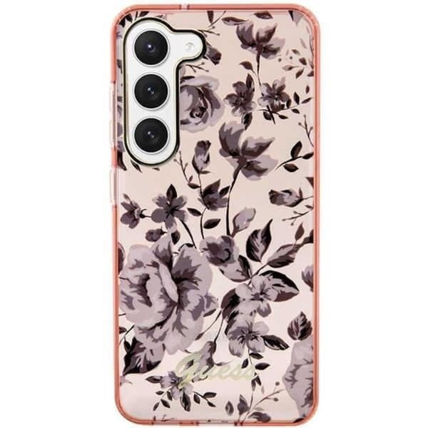 Guess Mobilskal till Galaxy S23 Plus Flower Collection - Rosa Rosa