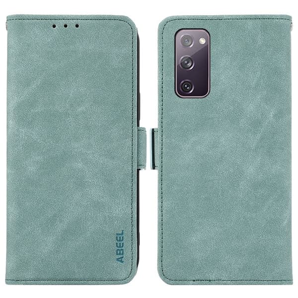 ABEEL Magnetic Konstläder Plånboksfodral för Samsung Galaxy S20 FE - Blå