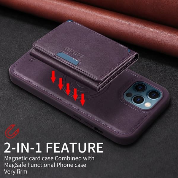 BETOPNICE iPhone 12 Pro Max Plånboksfodral Konstläder - Lila