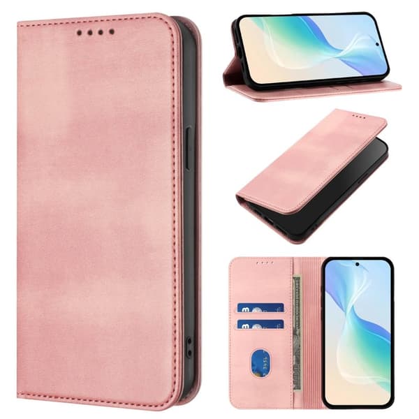 Samsung Galaxy S26 Ultra Plånboksfodral Konstläder RFID Skydd - Rosa