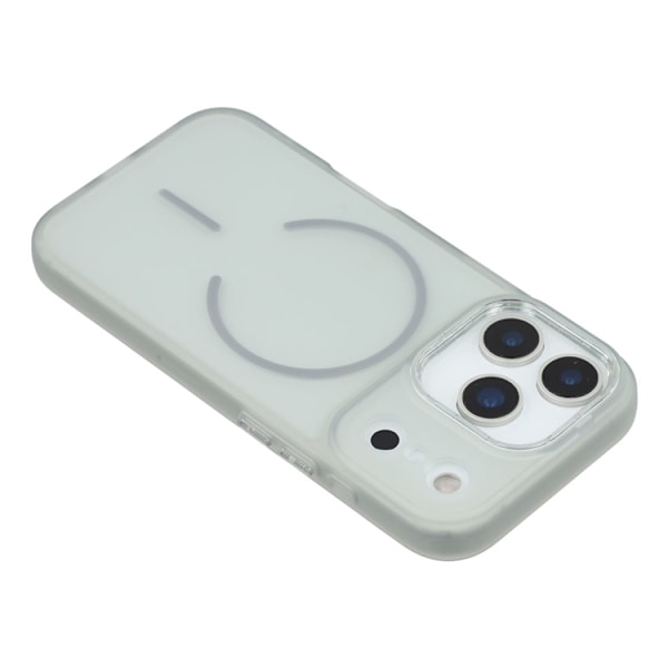 Mobilskal till iPhone 17 Pro MagSafe med Glitter Lins Frame - Grå Grå