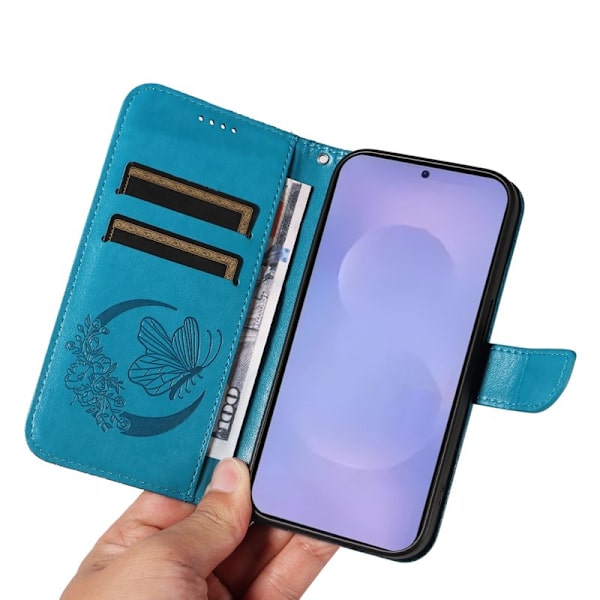 Samsung Galaxy S26 Plus Skal PU Läder Folio Flip - Blå