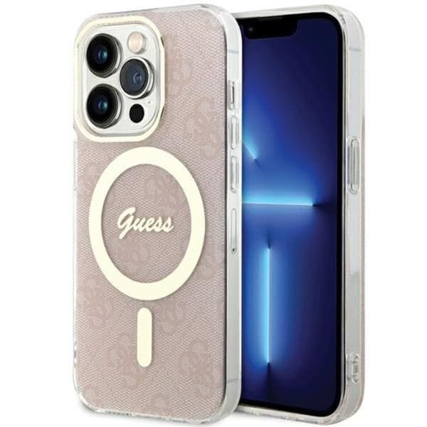 Guess Mobilskal till iPhone 15 Pro Magsafe IML - Rosa Rosa