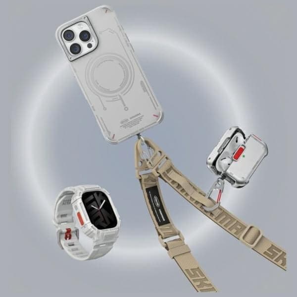 Skinarma Telefontaske til iPhone 16 Pro Max MagSafe Mecha - Lysegrå Grå