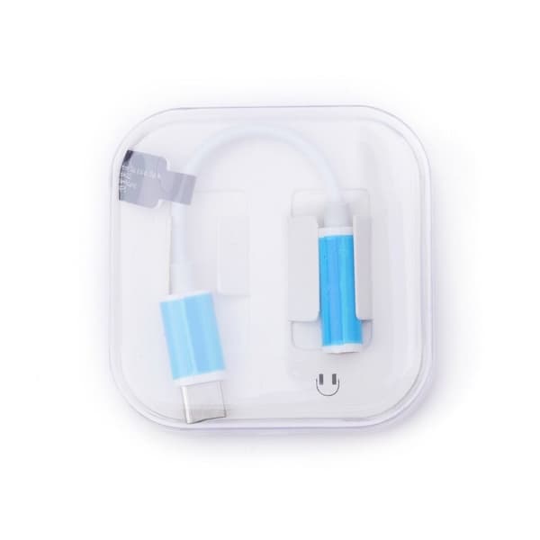 Adapter HF/Audio USB-C til Jack 3.5mm hvid BOX Vit