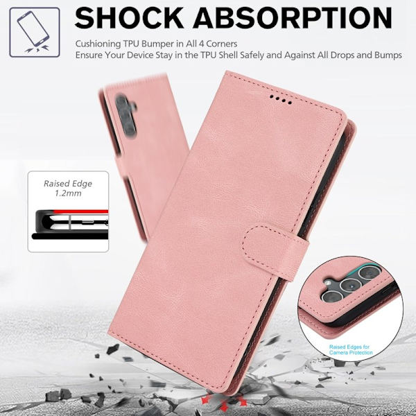 Samsung Galaxy S26+ Plånboksfodral Konstläder Med Ställ - Rosa