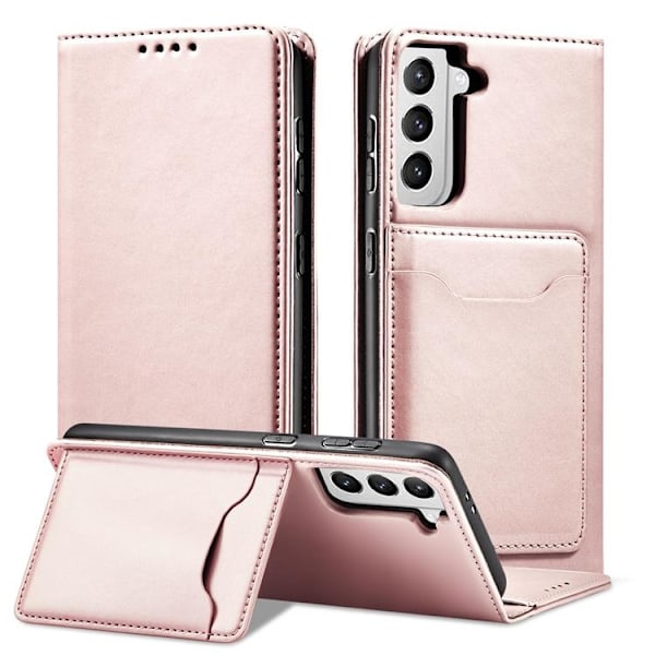 Galaxy S22 Plus Plånboksfodral Magnet Stand - Rosa Rosa