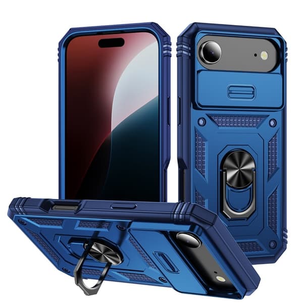 Mobilskal till iPhone Air Slide Camshield Kickstand - Blå Blå