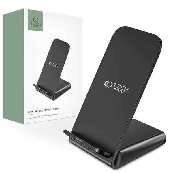 Tech-Protect Trådløs Oplader 15W - Sort Svart