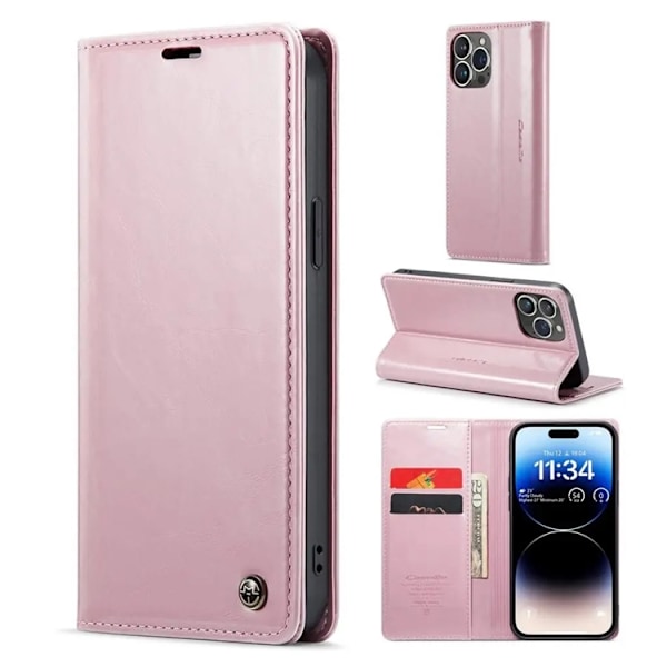 CASEME iPhone 14 Pro Max Plånboksfodral - Rosa