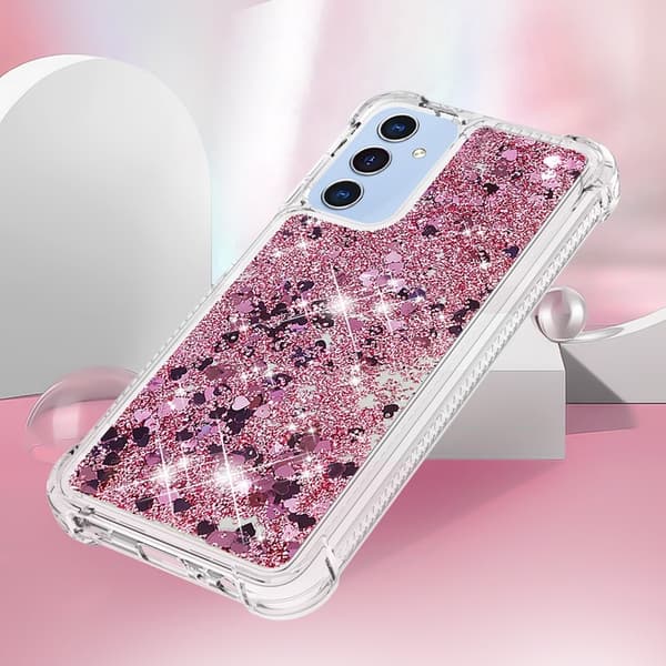 Mobilskal till Galaxy A17/A26 Glitter Quicksand TPU - Roséguld Rosa