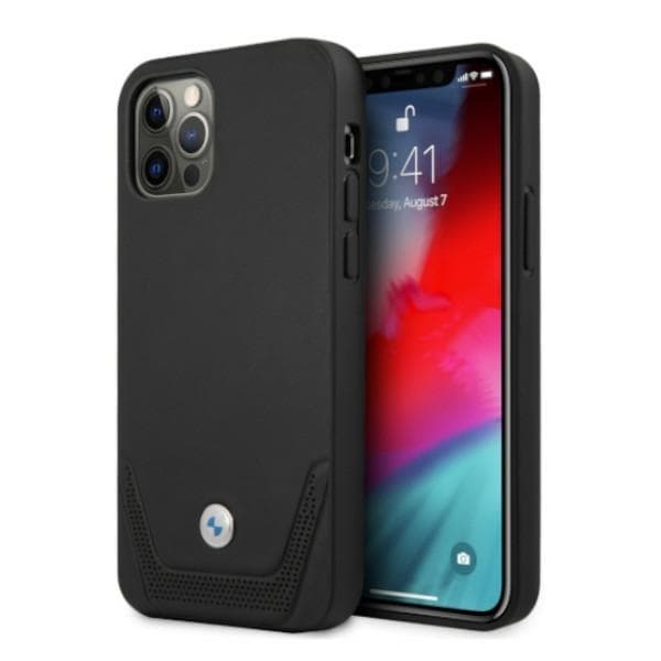 BMW Nahka Perforate Kuori iPhone 12 Pro Max - Musta Black