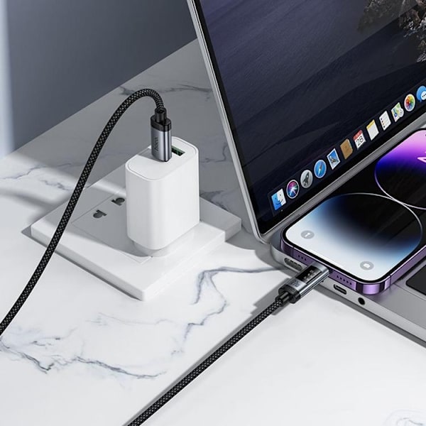 HOCO USB-C til Lightning 27W Kabel 1.2m med Display U148 - Sort Svart