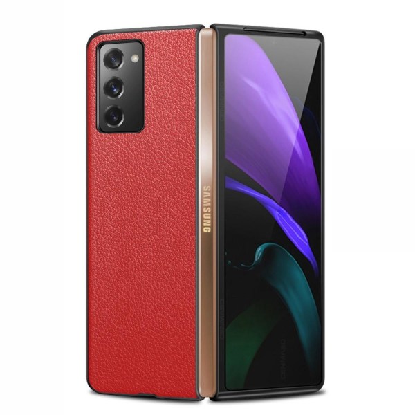 Taitettava aitoa nahkaa oleva matkapuhelinkotelo Samsung Galaxy Z Fold 2 - punainen Red