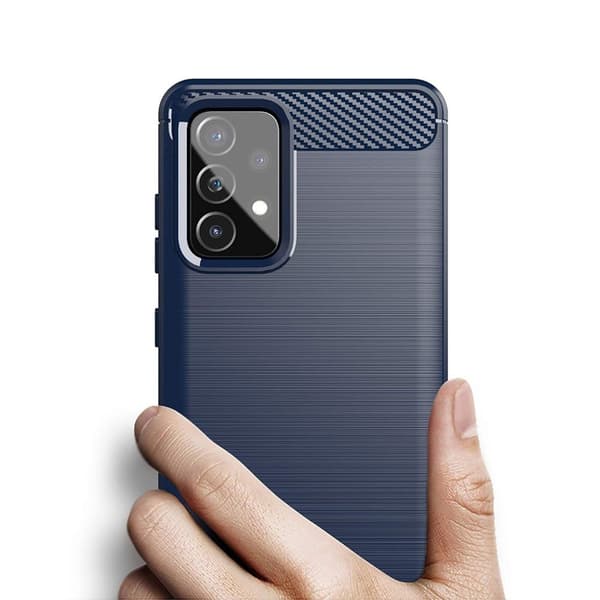Carbon Fleksibelt TPU-cover til Samsung Galaxy A72 4G - Blå Blå
