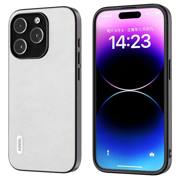 ABEEL Mobilskal till iPhone 14 Pro Max Drop-Proof Litchi Textur Vit