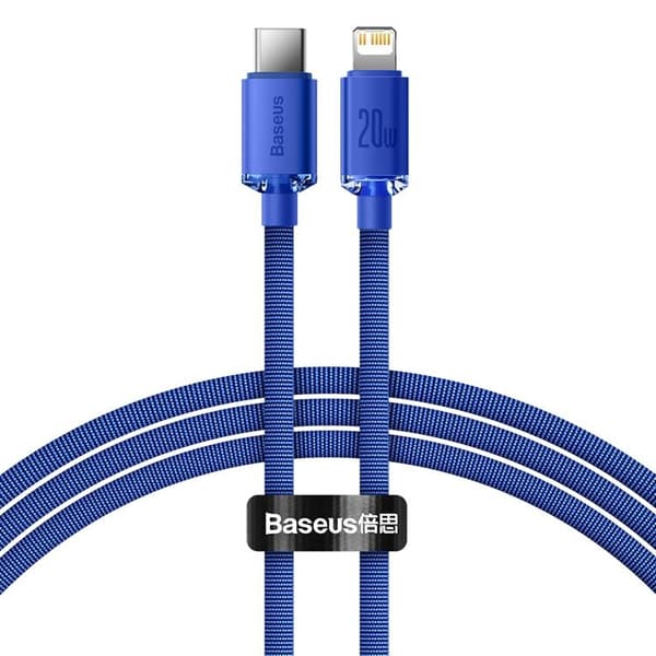 Baseus Crystal USB-C till Lightning 20W Kabel 1,2m - Blå Blå