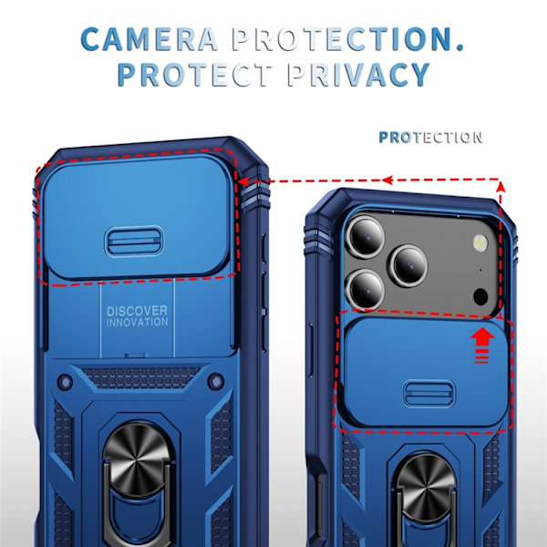 Mobilskal till iPhone 17 Pro Slide Camshield Kickstand - Blå Blå