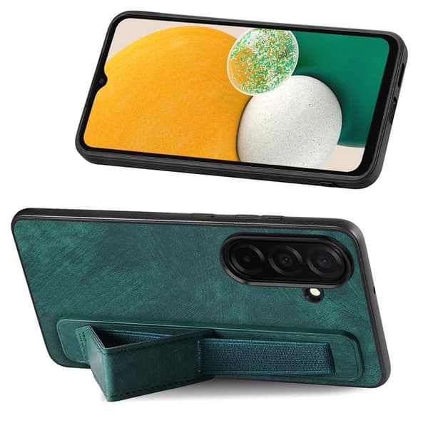 Mobilskal för Samsung Galaxy S26 Plus Kickstand Konstläder + TPU - Grön