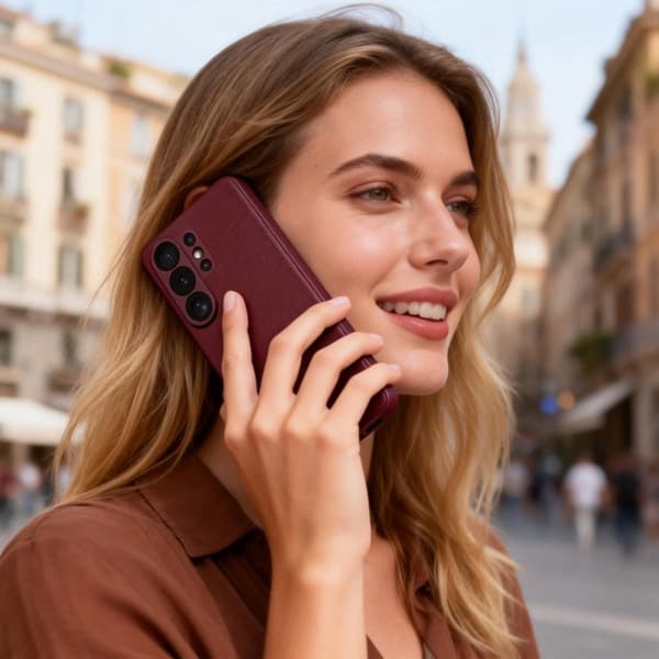 Tech-Protect Plånboksfodral För Galaxy S26 Ultra Smart - Mulberry Vinröd