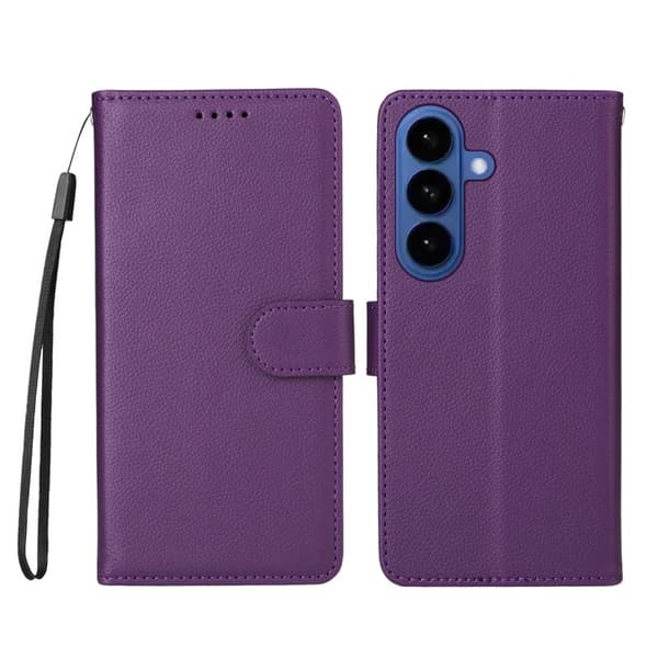 Mobilskal till Samsung Galaxy S26 Plus RFID-Skydd 3 Kortplatser Konstläder Lila