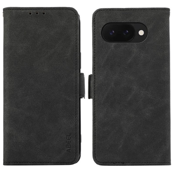 ABEEL Google Pixel 9a Plånboksfodral Konstläder Ställ View RFID Blocker - Svart