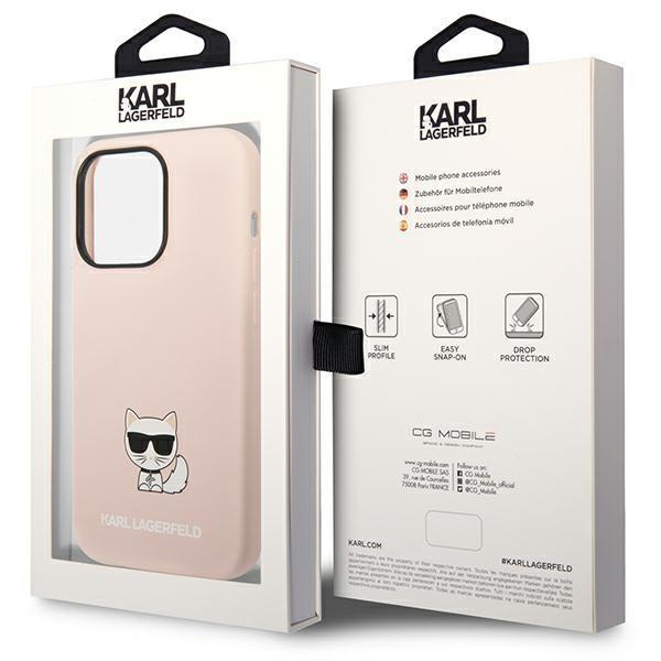 Karl Lagerfeld iPhone 14 Pro Skal Silicone Choupette Body - Rosa