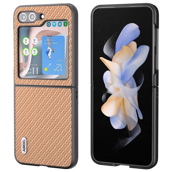 ABEEL Mobilskal till Samsung Galaxy Z Flip7 FE 5G Kolfiber Gul