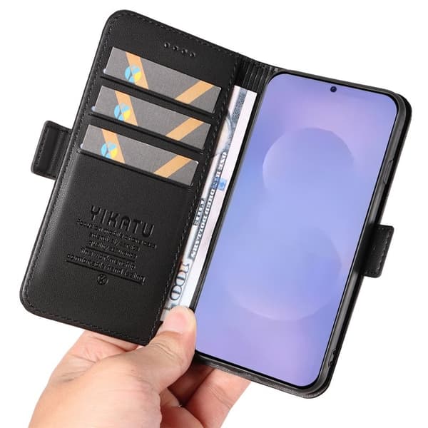 YIKATU Samsung Galaxy S26 Plus Plånboksfodral Konstläder Ställ - Svart