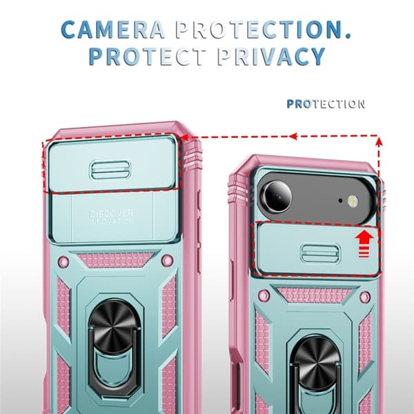 Mobilskal till iPhone Air Slide Camshield Kickstand - Grön/Rosa Grön