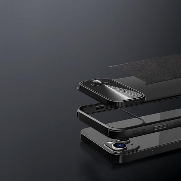 Nillkin iPhone 14 Skal CamShield Läder S - Svart Svart