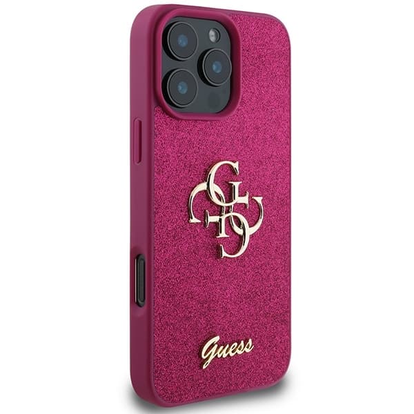 Guess telefontaske til iPhone 16 Pro MagSafe Glitter Script 4G - Lilla