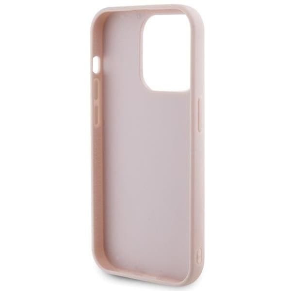 Guess Mobilskal till iPhone 15 Pro Max Quilted Metal Logo - Rosa Rosa