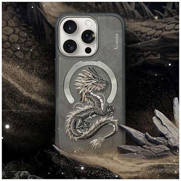 Nimmy Mobilskal till iPhone 16 Pro Max MagSafe Dragon - Grå Grå