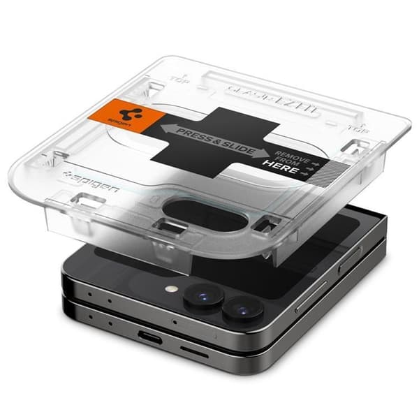 Spigen [2-Pack] Galaxy Z Flip 5/6/7E Härdat Glas Skärmskydd "EZ FIT" Transparent