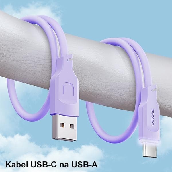 USAMS Kabel USB-C 6A 1,2m Display Lithe (US-SJ568) - Lila