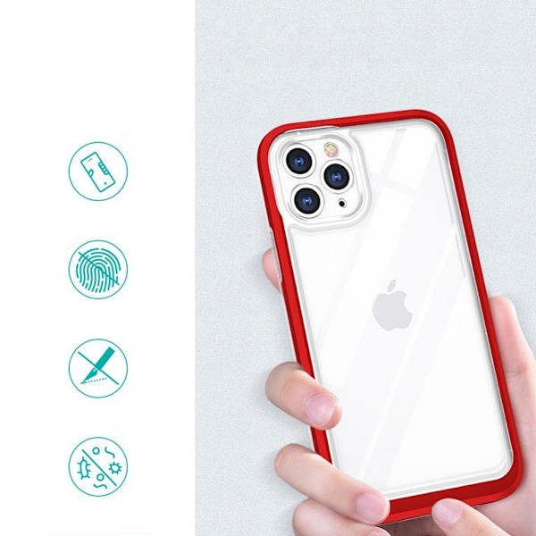 iPhone 11 Pro Max Skal Clear 3in1 - Röd Röd