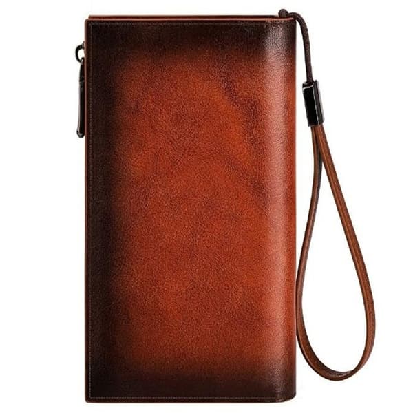 BANYANU Plånbok Väska Vintage Äkta Cow Läder RFID Blocking N2043 - Blå Blå