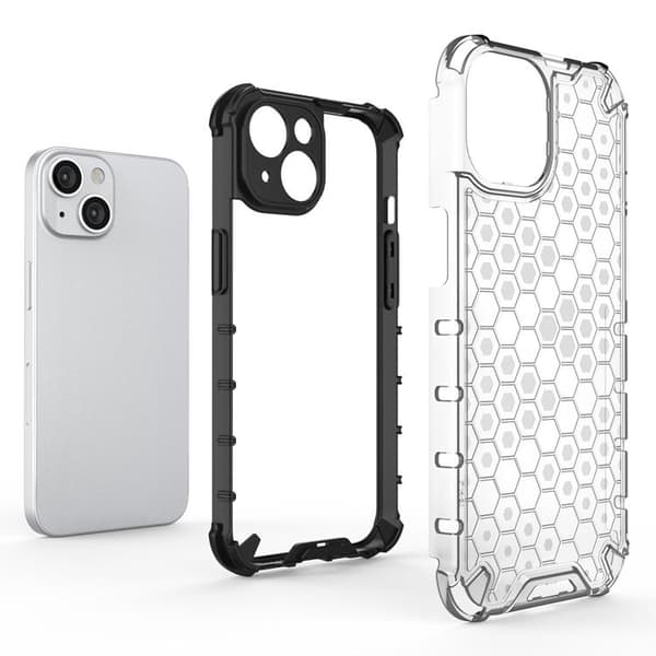 iPhone 14 Plus Skal Honeycomb Armored Hybrid - Transparent Transparent