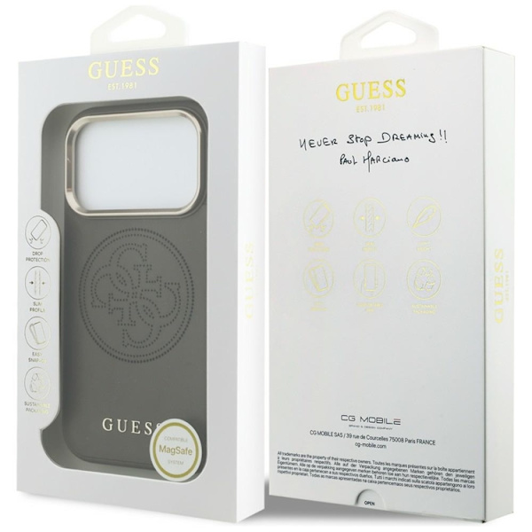 Guess Mobilskal För iPhone 17 Pro Max MagSafe  Perforated 4G - Brun
