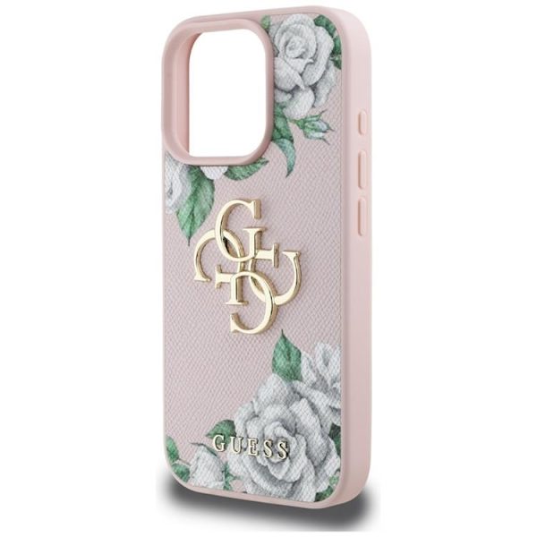 Guess Mobilskal till iPhone 16 Pro Max Grained Roses Big 4G logo