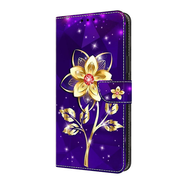 Galaxy A17/A26 Plånboksfodral Konstläder Pattern Printing Lila