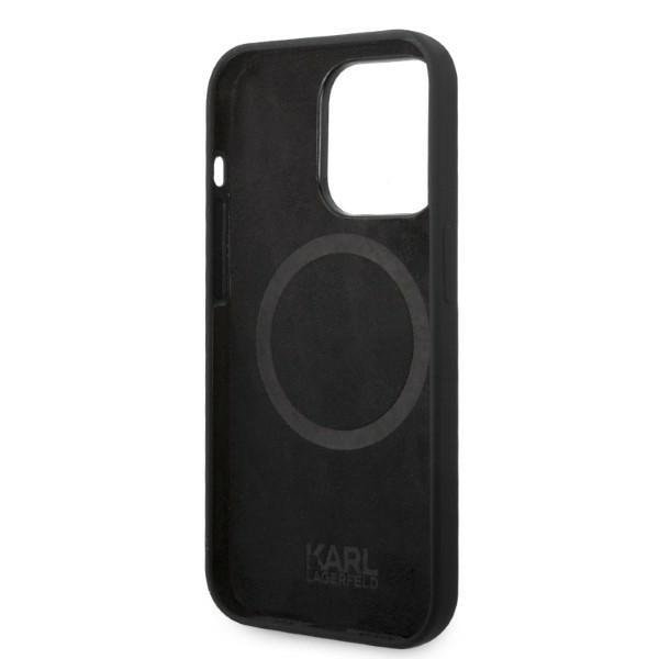 Karl Lagerfeld iPhone 14 Pro Skal Magsafe Silicone Karl`s Head - Svart Svart