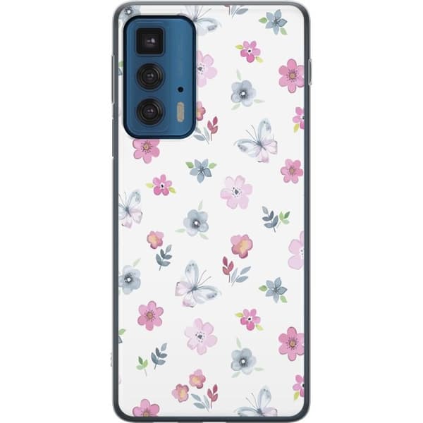 Mobilcover til Motorola Edge 20 Pro med Blomster og sommerfugle