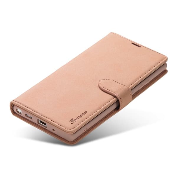 FORWENW F1 Series Plånboksfodral för Samsung Galaxy Note20 Konstläder Roséguld