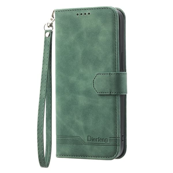 DIERFENG DF-03 Plånboksfodral för Xiaomi 14 Pro Konstläder- Grön
