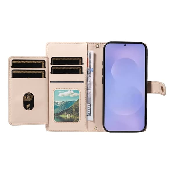 Rhombus Samsung Galaxy S26 Plånboksfodral Konstläder Ställ - Beige