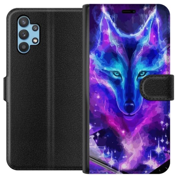 Pungcover til Samsung Galaxy A32 5G med Neon Ulv